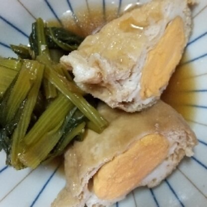 高野豆腐が無かったので小松菜を添えました。簡単にできて食べごたえもあって美味しかったです！また作ります！